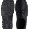 A pair of 'Appson' in black color, lace-up work shoes from Agarsonshoes with thick, rugged soles. The shoes have a textured leather upper and are designed to provide durability and support.