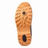 A single shoe in black and orange athletic Passion Safety Shoe from Agarson Safety shoe with rugged, non-slip soles. The shoes feature orange stitching and mesh accents, black laces, and a cushioned heel—perfect for outdoor or sports activities.